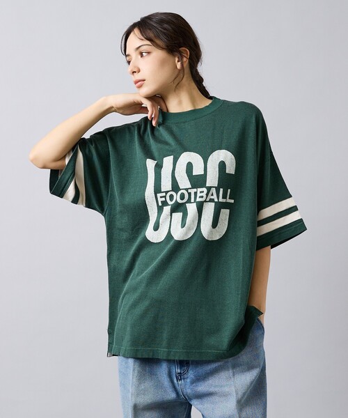 REMI RELIEF(レミレリーフ)の「【REMI RELIEF / レミ レリーフ】 R/C天竺 フットボールTシャツ(USC)RN30389092/ユニセックス(Tシャツ/カットソー・メンズ・グリーン/チャコールグレー・M/L)」の13枚目の写真