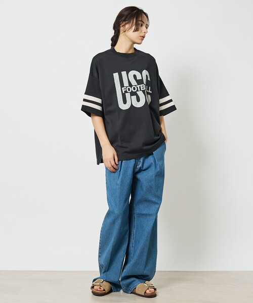 REMI RELIEF(レミレリーフ)の「【REMI RELIEF / レミ レリーフ】 R/C天竺 フットボールTシャツ(USC)RN30389092/ユニセックス(Tシャツ/カットソー・メンズ・グリーン/チャコールグレー・M/L)」の8枚目の写真