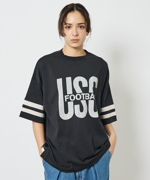 REMI RELIEF(レミレリーフ)の「【REMI RELIEF / レミ レリーフ】 R/C天竺 フットボールTシャツ(USC)RN30389092/ユニセックス(Tシャツ/カットソー・メンズ・グリーン/チャコールグレー・M/L)」の9枚目の写真