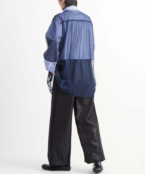 CONVERSE TOKYO(コンバーストウキョウ)の「TULLE LAYERED STRIPE SHIRT(シャツ/ブラウス・レディース・ブラック/ブルー/ネイビー・FREE)」の17枚目の写真