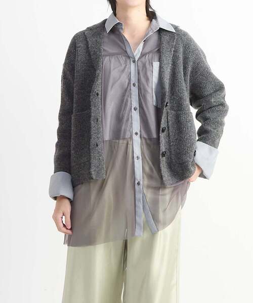 CONVERSE TOKYO(コンバーストウキョウ)の「TULLE LAYERED STRIPE SHIRT(シャツ/ブラウス・レディース・ブラック/ブルー/ネイビー・FREE)」の21枚目の写真