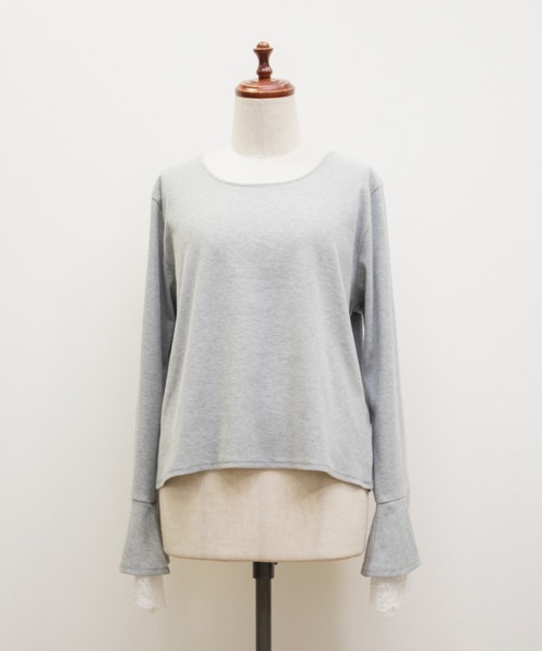 CLETTE(クレット)の「CLETTEオリジナル袖レーススリットリブプルオーバー(Tシャツ/カットソー・レディース・ブラック/ライトグレー/オフホワイト・LL/4L/3L)」の13枚目の写真