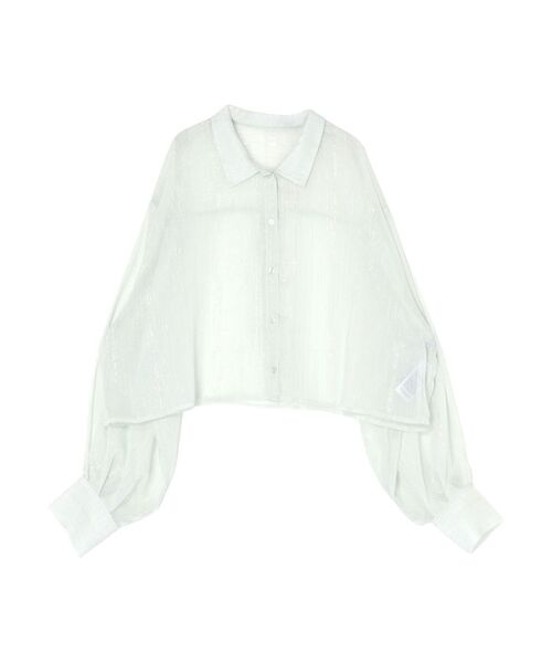 GYDA（ジェイダ）の「SHEERラメショートシャツ（シャツ/ブラウス・レディース・ブラック/オフホワイト/ミント・FREE）」の20枚目の写真