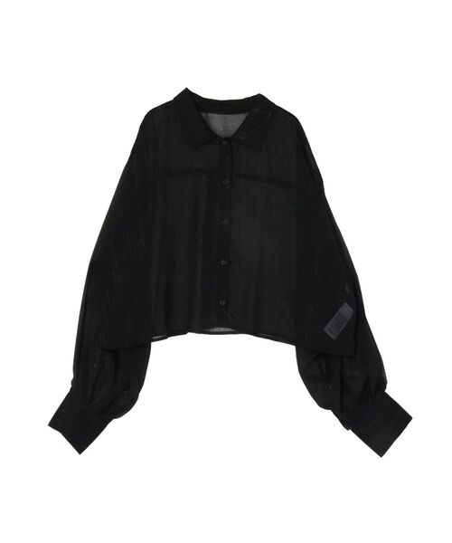 GYDA（ジェイダ）の「SHEERラメショートシャツ（シャツ/ブラウス・レディース・ブラック/オフホワイト/ミント・FREE）」の21枚目の写真