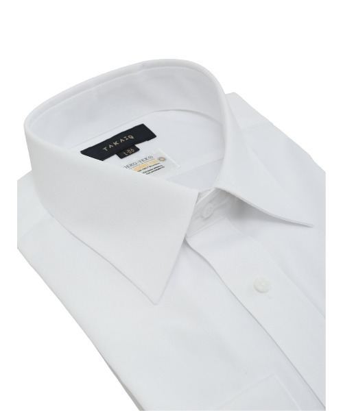 TAKA-Q（タカキュー）の「【白無地 形態安定 吸水速乾】 タカキュー  レギュラーカラー ビジネスシャツ ドレスシャツ 長袖（ビジネスシャツ・メンズ・ホワイト・首回り41cm-裄丈86cm/首回り43cm-裄丈86cm/首回り37cm-裄丈80cm/首回り39cm-裄丈80cm/首回り41cm-裄丈82cm/首回り39cm-裄丈84cm/首回り43cm-裄丈82cm/首回り45cm-裄丈86cm）」の4枚目の写真