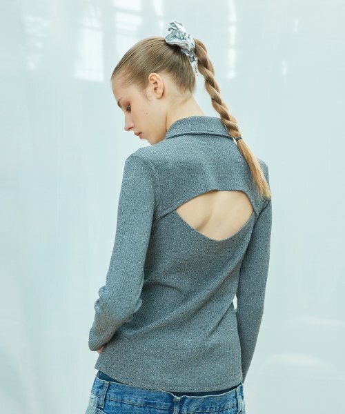 LARTIGENT(ラーティゼン)の「L9 CUTOUT COLLAR TOP(GRAY)(Tシャツ/カットソー・レディース・その他・FREE)」の4枚目の写真