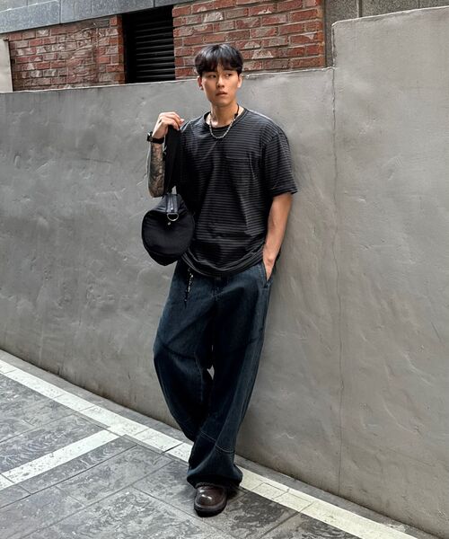 VONVAT(ヴォンバト)の「Vスティッチワイドジーンズ(オイルインディゴ)(デニムパンツ・レディース・ダークブルー・1/2/3)」の20枚目の写真