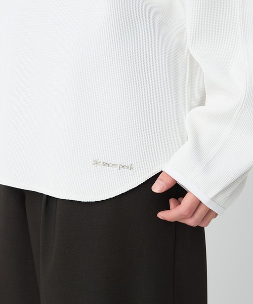 Snow Peak（スノーピーク）の「Snow Peak / Dry Waffle L/S T-Shirt ドライワッフル Tシャツ（Tシャツ/カットソー・メンズ・オフホワイト/ダークネイビー/ライトグリーン・XL/L/M/S/1）」の11枚目の写真
