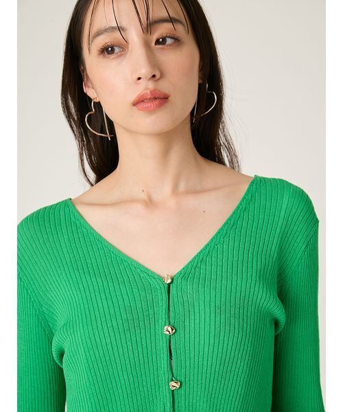 FRAY I.D（フレイアイディー）の「シルクコットンクロップドリブニットカーディガン（カーディガン/ボレロ・レディース・ブラック/イエロー/オレンジ/ホワイト/グリーン・F）」の13枚目の写真