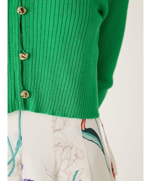 FRAY I.D（フレイアイディー）の「シルクコットンクロップドリブニットカーディガン（カーディガン/ボレロ・レディース・ブラック/イエロー/オレンジ/ホワイト/グリーン・F）」の11枚目の写真