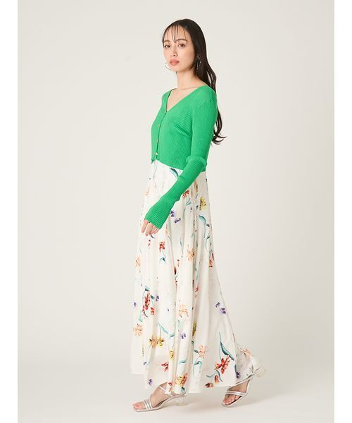 FRAY I.D（フレイアイディー）の「シルクコットンクロップドリブニットカーディガン（カーディガン/ボレロ・レディース・ブラック/イエロー/オレンジ/ホワイト/グリーン・F）」の7枚目の写真