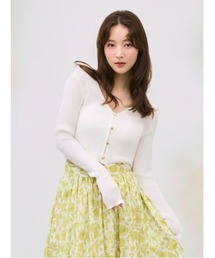 FRAY I.D（フレイアイディー）の「シルクコットンクロップドリブニットカーディガン（カーディガン/ボレロ）」