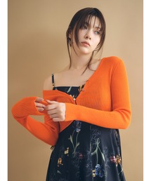 FRAY I.D（フレイアイディー）の「シルクコットンクロップドリブニットカーディガン（カーディガン/ボレロ）」