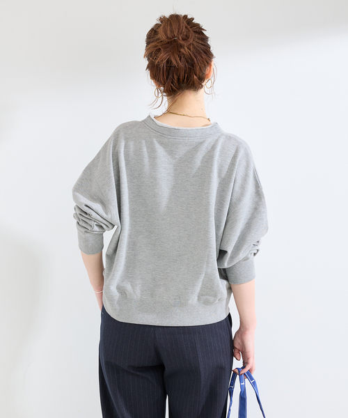 B.C STOCK（ベーセーストック）の「《追加2》ウォッシャブル / 裏毛ハーフジッププルオーバー（スウェット・レディース・グレー/イエロー/アイボリー/カーキ/ブラック・FREE）」の19枚目の写真