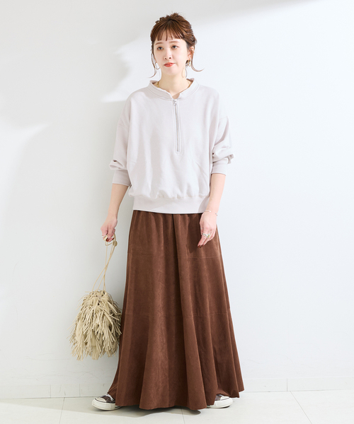 B.C STOCK（ベーセーストック）の「《追加2》ウォッシャブル / 裏毛ハーフジッププルオーバー（スウェット・レディース・グレー/イエロー/アイボリー/カーキ/ブラック・FREE）」の20枚目の写真