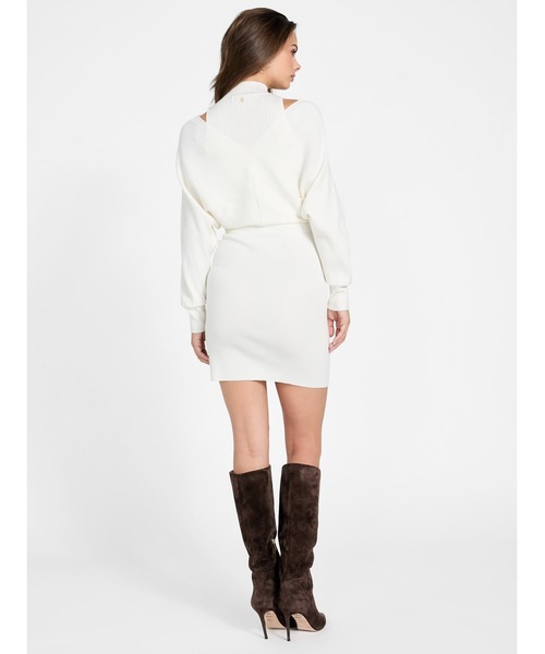 Guess（ゲス）の「Long Sleeves Dolman Anita Rib Dress（ワンピース・レディース・ホワイト/ダークネイビー・X-SMALL/SMALL/MEDIUM）」の10枚目の写真