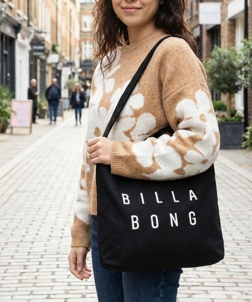 BILLABONG（ビラボン）の「【BILLABONG/ビラボン】 SHOULDER TOTE BAG/2WAY　コットンキャンバス　ショルダー・トート　バッグ（トートバッグ・レディース・ブラック/ナチュラル・FREE）」の2枚目の写真
