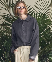MAISON SPECIAL | 《UNISEX》Deep Front Neck Prime-Over Polo Sweatshirt/ディープフロントネックプライムオーバーポロスウェットプルオーバー【MAISON SPECIAL/メゾンスペシャル】(ポロシャツ)