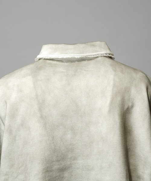 MAISON SPECIAL（メゾンスペシャル）の「《UNISEX》Deep Front Neck Prime-Over Polo Sweatshirt/ディープフロントネックプライムオーバーポロスウェットプルオーバー【MAISON SPECIAL/メゾンスペシャル】（ポロシャツ・メンズ・ブラック/サックスブルー/ホワイト・0/1/2）」の15枚目の写真