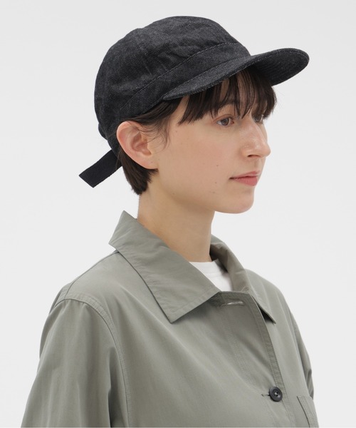 MHL.（エムエイチエル）の「CANTON BLACK LIGHT DENIM（キャップ・レディース・ブラック・FREE）」の4枚目の写真