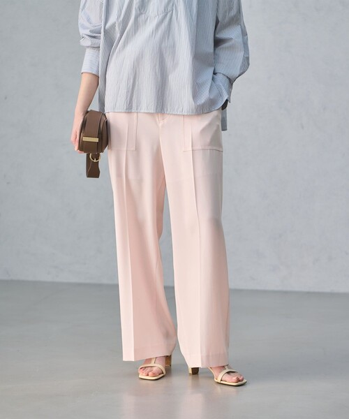 UNITED ARROWS（ユナイテッドアローズ）の「アセテートポリエステル ベイカーパンツ（その他パンツ・レディース・オリーブ/ライトピンク/ネイビー・38/36）」の3枚目の写真