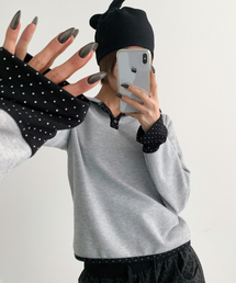 THE GREEN LAB（ザグリーンラボ）の「ドットヘンリーネックフードパーカー[メランジグレー]（パーカー）」