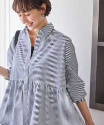 ROPE' PICNIC | ペプラムシャツブラウス/UVカット・防シワ(シャツ/ブラウス)