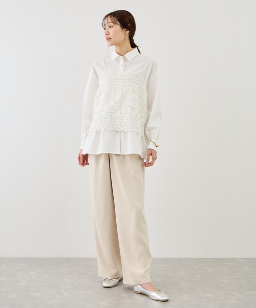 ROPE' PICNIC(ロペピクニック)の「ペプラムシャツブラウス/UVカット・防シワ(シャツ/ブラウス・レディース・ネイビー/オフホワイト/ピンク/ブルー・FREE)」の9枚目の写真