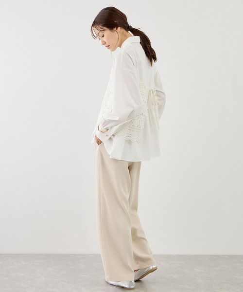 ROPE' PICNIC(ロペピクニック)の「ペプラムシャツブラウス/UVカット・防シワ(シャツ/ブラウス・レディース・ネイビー/オフホワイト/ピンク/ブルー・FREE)」の10枚目の写真