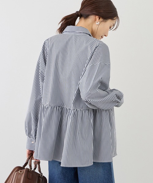 ROPE' PICNIC(ロペピクニック)の「ペプラムシャツブラウス/UVカット・防シワ(シャツ/ブラウス・レディース・ネイビー/オフホワイト/ピンク/ブルー・FREE)」の18枚目の写真