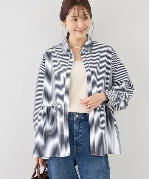 ROPE' PICNIC(ロペピクニック)の「ペプラムシャツブラウス/UVカット・防シワ(シャツ/ブラウス・レディース・ネイビー/オフホワイト/ピンク/ブルー・FREE)」の19枚目の写真