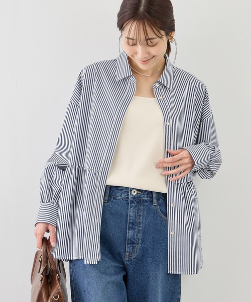 ROPE' PICNIC(ロペピクニック)の「ペプラムシャツブラウス/UVカット・防シワ(シャツ/ブラウス・レディース・ネイビー/オフホワイト/ピンク/ブルー・FREE)」の20枚目の写真