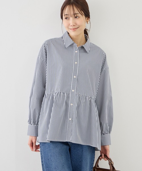 ROPE' PICNIC(ロペピクニック)の「ペプラムシャツブラウス/UVカット・防シワ(シャツ/ブラウス・レディース・ネイビー/オフホワイト/ピンク/ブルー・FREE)」の21枚目の写真