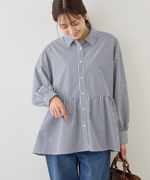 ROPE' PICNIC(ロペピクニック)の「ペプラムシャツブラウス/UVカット・防シワ(シャツ/ブラウス・レディース・ネイビー/オフホワイト/ピンク/ブルー・FREE)」の22枚目の写真