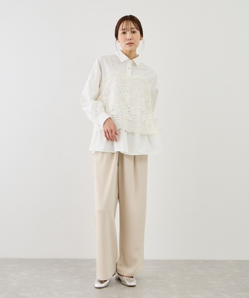 ROPE' PICNIC(ロペピクニック)の「ペプラムシャツブラウス/UVカット・防シワ(シャツ/ブラウス・レディース・ネイビー/オフホワイト/ピンク/ブルー・FREE)」の8枚目の写真