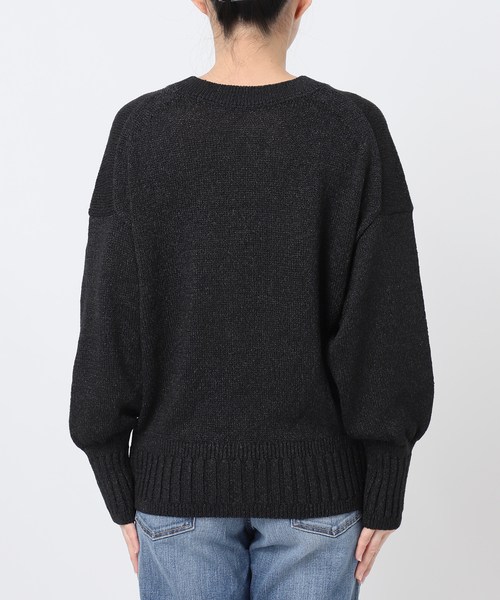 Spick & Span(スピックアンドスパン)の「《追加》レーヨンペーパーヤーンVネックカーディガン(カーディガン/ボレロ・レディース・ベージュ/ブラック・FREE)」の11枚目の写真