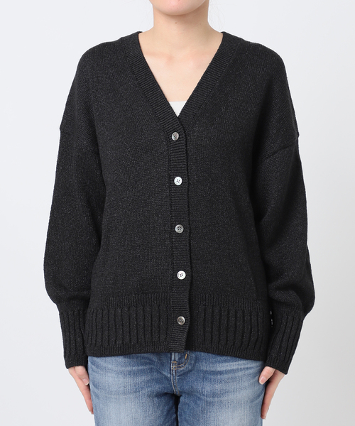 Spick & Span(スピックアンドスパン)の「《追加》レーヨンペーパーヤーンVネックカーディガン(カーディガン/ボレロ・レディース・ベージュ/ブラック・FREE)」の4枚目の写真