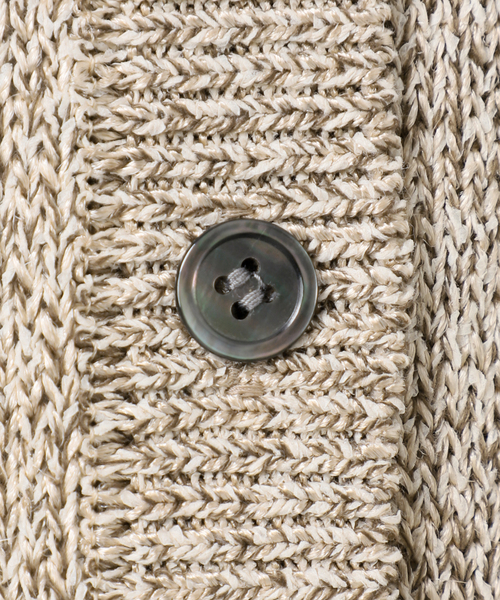 Spick & Span(スピックアンドスパン)の「《追加》レーヨンペーパーヤーンVネックカーディガン(カーディガン/ボレロ・レディース・ベージュ/ブラック・FREE)」の8枚目の写真