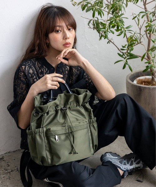 セール】【撥水加工】3WAYリュックサック 巾着バッグ（バックパック