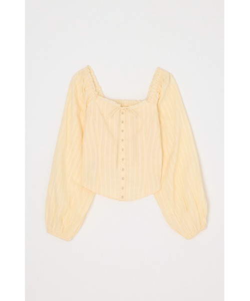 MOUSSY(マウジー)の「【26年SS新作】LACE TRIMMED CORSET ブラウス(シャツ/ブラウス・レディース・ホワイト/ライトイエロー/ネイビー・1/2)」の3枚目の写真