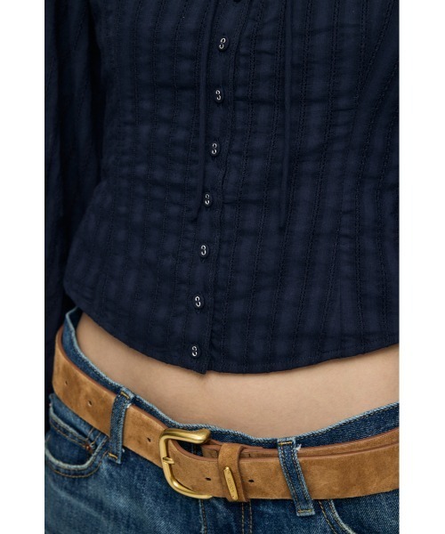 MOUSSY(マウジー)の「【26年SS新作】LACE TRIMMED CORSET ブラウス(シャツ/ブラウス・レディース・ホワイト/ライトイエロー/ネイビー・1/2)」の14枚目の写真