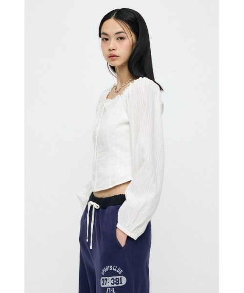 MOUSSY(マウジー)の「【26年SS新作】LACE TRIMMED CORSET ブラウス(シャツ/ブラウス・レディース・ホワイト/ライトイエロー/ネイビー・1/2)」の20枚目の写真