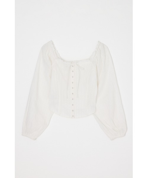 MOUSSY(マウジー)の「【26年SS新作】LACE TRIMMED CORSET ブラウス(シャツ/ブラウス・レディース・ホワイト/ライトイエロー/ネイビー・1/2)」の22枚目の写真