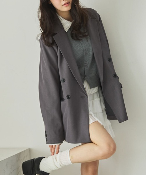 archives(アルシーヴ)の「ウォッシャブルテーラードジャケット(テーラードジャケット・レディース・グレー/ブラック/ネイビー/ベージュ・MEDIUM/SMALL)」の3枚目の写真