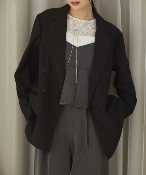 archives(アルシーヴ)の「ウォッシャブルテーラードジャケット(テーラードジャケット・レディース・グレー/ブラック/ネイビー/ベージュ・MEDIUM/SMALL)」の2枚目の写真
