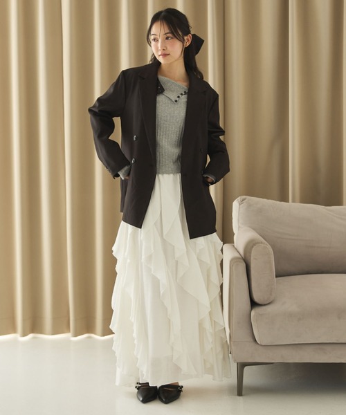 archives(アルシーヴ)の「ウォッシャブルテーラードジャケット(テーラードジャケット・レディース・グレー/ブラック/ネイビー/ベージュ・MEDIUM/SMALL)」の18枚目の写真