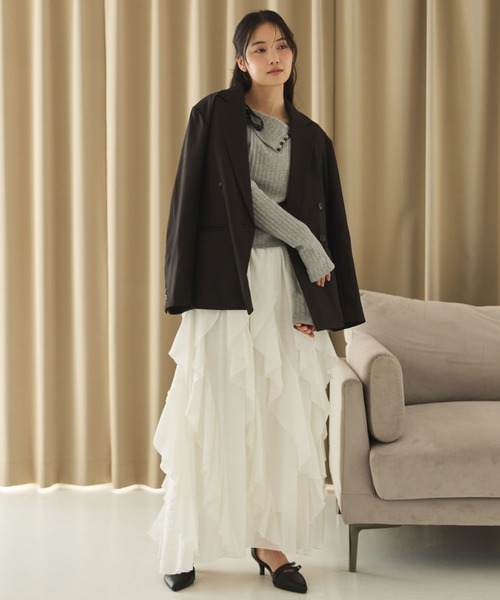 archives(アルシーヴ)の「ウォッシャブルテーラードジャケット(テーラードジャケット・レディース・グレー/ブラック/ネイビー/ベージュ・MEDIUM/SMALL)」の21枚目の写真