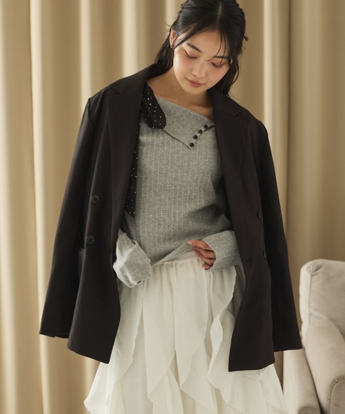 archives(アルシーヴ)の「ウォッシャブルテーラードジャケット(テーラードジャケット・レディース・グレー/ブラック/ネイビー/ベージュ・MEDIUM/SMALL)」の15枚目の写真