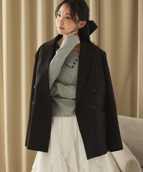 archives(アルシーヴ)の「ウォッシャブルテーラードジャケット(テーラードジャケット・レディース・グレー/ブラック/ネイビー/ベージュ・MEDIUM/SMALL)」の16枚目の写真