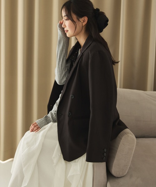 archives(アルシーヴ)の「ウォッシャブルテーラードジャケット(テーラードジャケット・レディース・グレー/ブラック/ネイビー/ベージュ・MEDIUM/SMALL)」の17枚目の写真